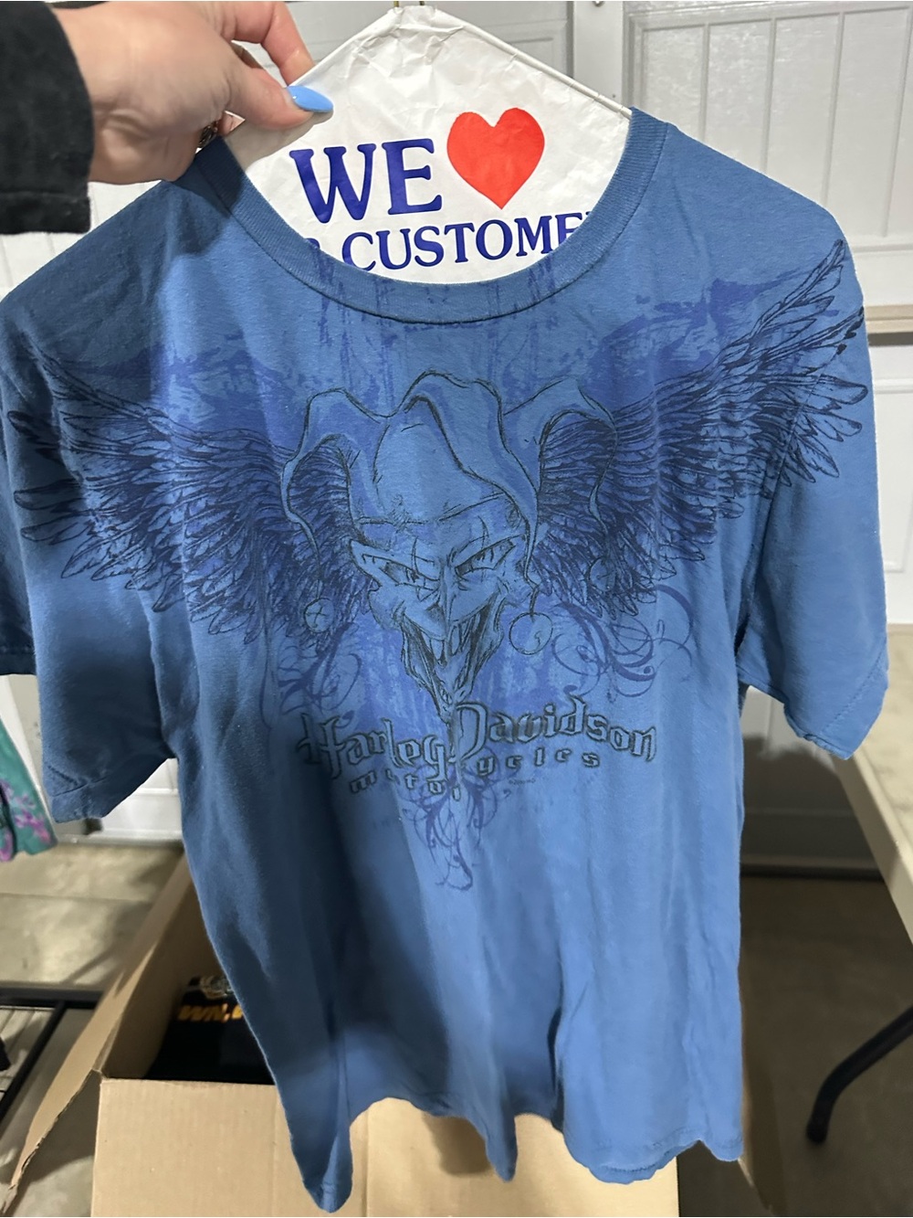 Harley-Davidson Blue Winged Jester Graphic Tee